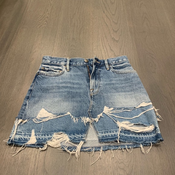 Frame Le Mini Skirt Front Split Release Hem - Picture 3 of 15